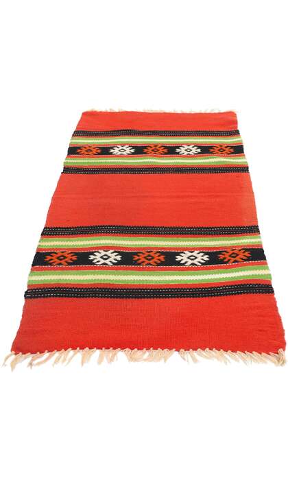 1 x 4 Vintage Red Greek Kilim Rug 78799