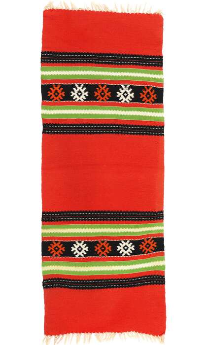 1 x 4 Vintage Red Greek Kilim Rug 78799