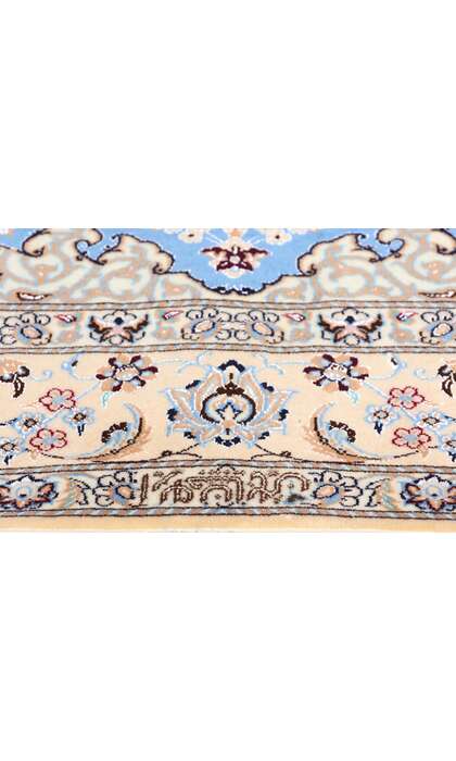 5 x 7 Signed Habibian Blue Persian Nain Rug 78774