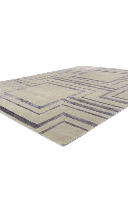 8 x 10 Transitional High-Low Wool and Silk Rug 31021