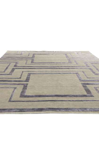 8 x 10 Transitional High-Low Wool and Silk Rug 31021