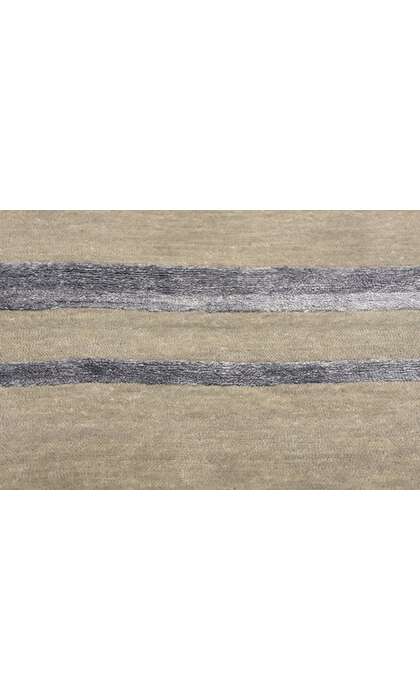 9 x 12 Contemporary Art Deco High-Low Wool and Silk Rug 31008