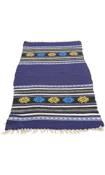 1 x 4 Vintage Blue Greek Kilim Rug 78798