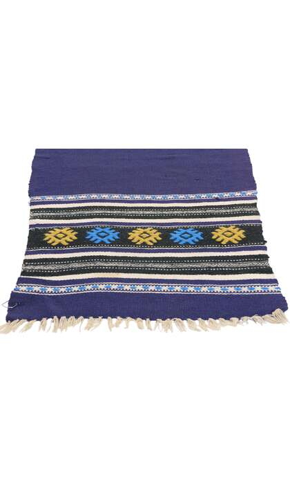 1 x 4 Vintage Blue Greek Kilim Rug 78798