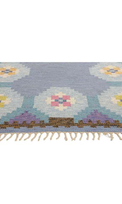 5 x 8 Vintage Blue Swedish Rollakan Rug 78822