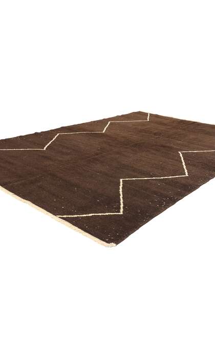 5 x 8 Vintage Dark Brown Turkish Moroccan Rug 77683