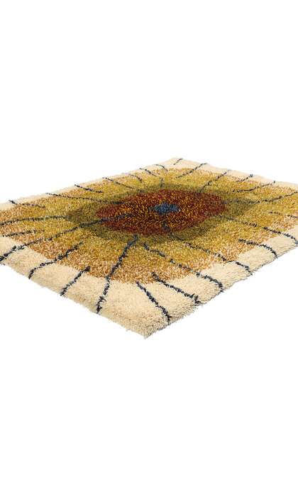 4 x 5 Laila Seppa Vintage Finnish Ryijy Rug 78828