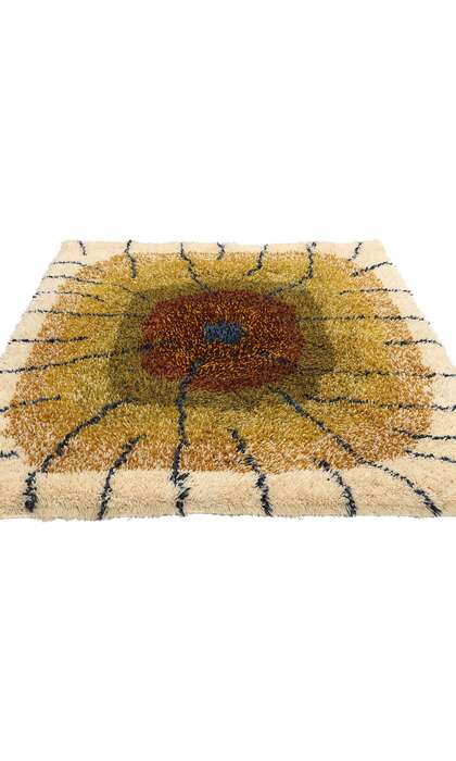 4 x 5 Laila Seppa Vintage Finnish Ryijy Rug 78828