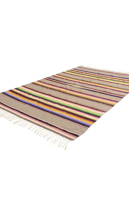 4 x 7 Vintage Mexican Saltillo Serape Blanket 78788