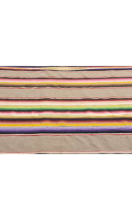 4 x 7 Vintage Mexican Saltillo Serape Blanket 78788