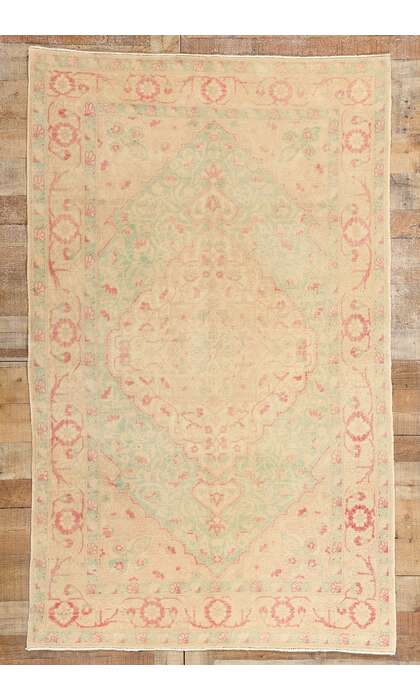4 x 7 Distressed Vintage Muted Turkish Sivas Rug 53471