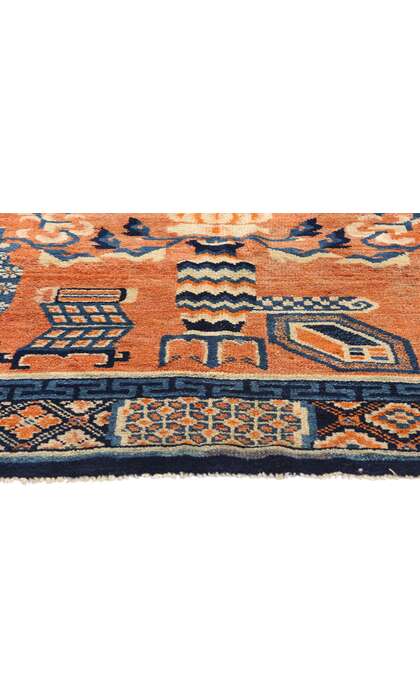 4 x 7 Vintage Orange Chinese Baotou Rug 78027