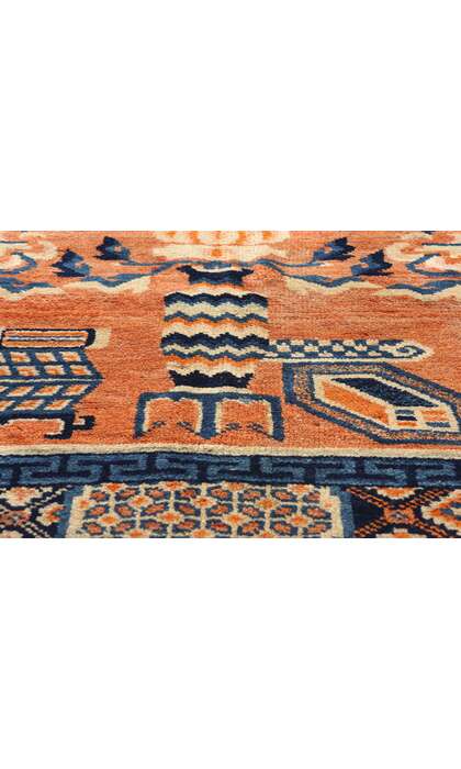 4 x 7 Vintage Orange Chinese Baotou Rug 78027