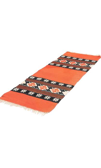 1 x 4 Vintage Orange Greek Kilim Rug 78797