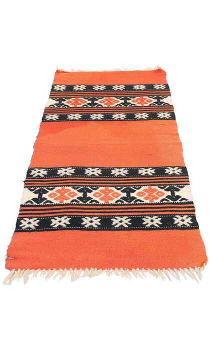 1 x 4 Vintage Orange Greek Kilim Rug 78797