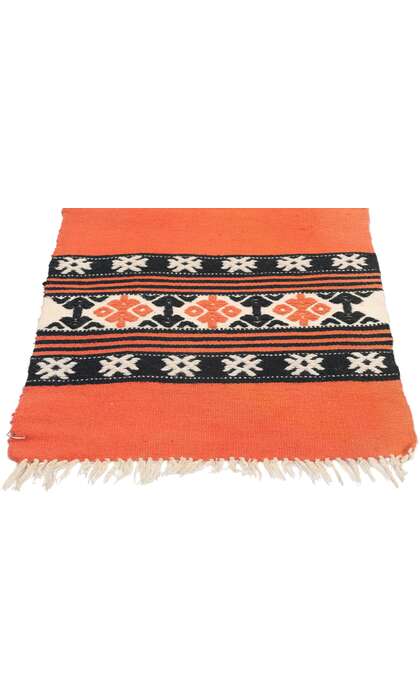 1 x 4 Vintage Orange Greek Kilim Rug 78797