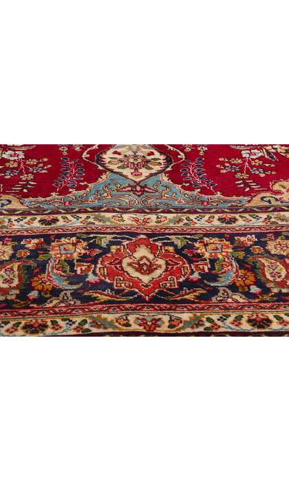 10 x 13 Vintage Red Persian Tabriz Rug 78814