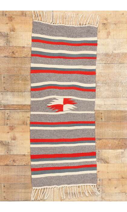 2 x 5 Vintage Rio Grande Chimayo Banded Blanket 78791