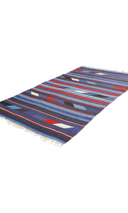 3 x 5 Vintage Rio Grande Chimayo Banded Blanket 78792