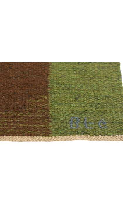 4 x 3 Signed Vintage Swedish Pictorial Rollakan Rug 78826