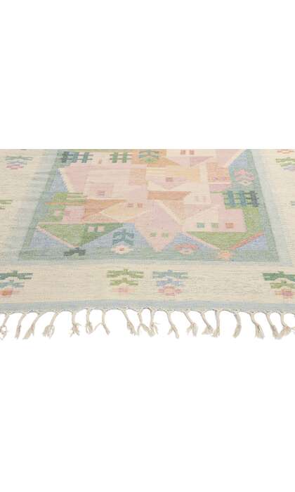 5 x 7 Vintage Swedish Pictorial Rollakan Rug 78819
