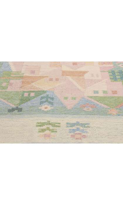 5 x 7 Vintage Swedish Pictorial Rollakan Rug 78819