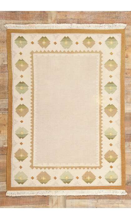 5 x 6 Vintage Swedish Rollakan Rug 78816