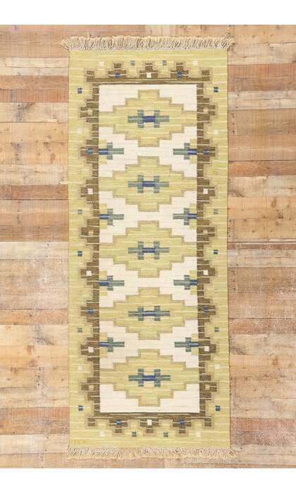 3 x 8 Vintage Swedish Rollakan Rug Signed GK 78820