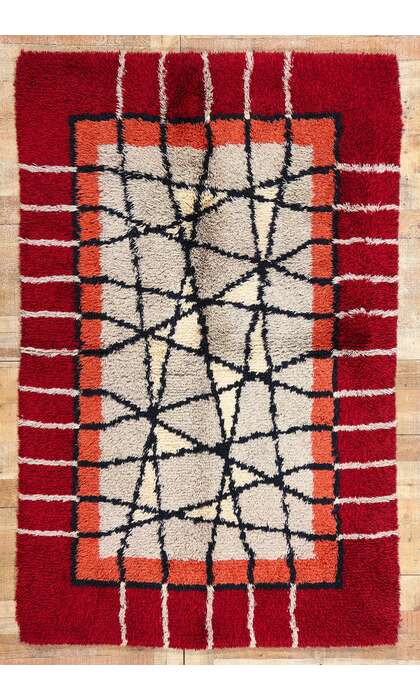 4 x 7 Ulla Kronlof Vintage Swedish Rya Rug 78278