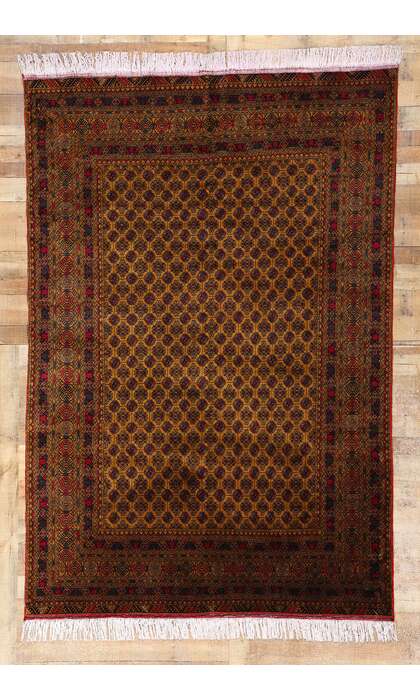 6 x 9 Vintage Turkoman Afghan Rug 78811