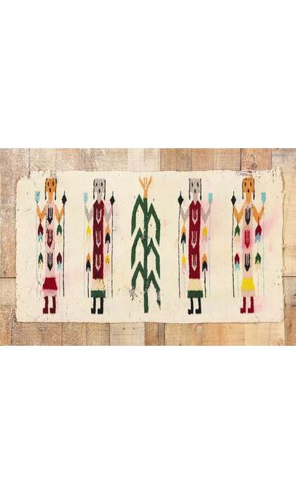 2 x 3 Vintage Yeibichai Navajo Rug Yei Weaving 78803