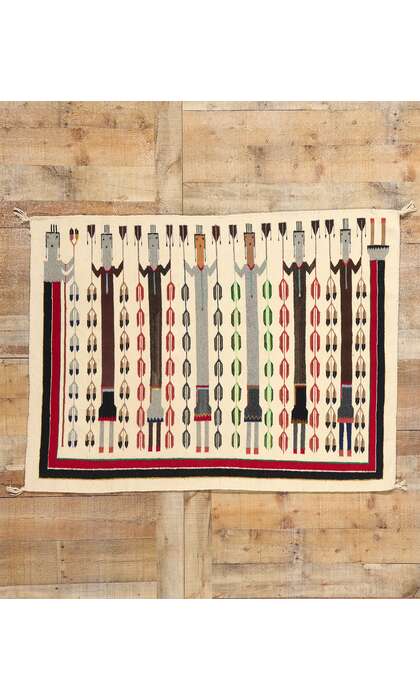 3 x 5 Vintage Yeibichai Navajo Rug 78812