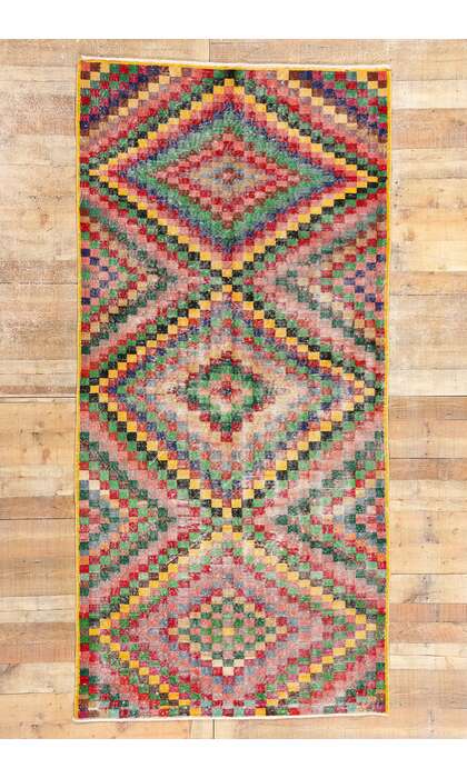 4 x 9 Zeki Muren Distressed Vintage Turkish Sivas Rug 53294