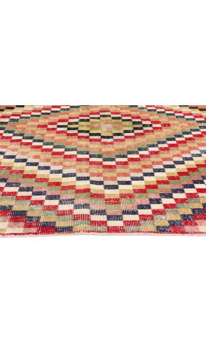 5 x 7 Zeki Muren Distressed Vintage Turkish Sivas Rug 53323