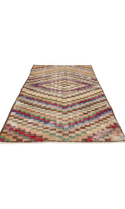 3 x 7 Zeki Muren Distressed Vintage Turkish Sivas Rug 53354