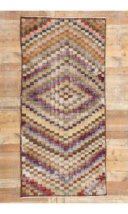 3 x 7 Zeki Muren Distressed Vintage Turkish Sivas Rug 53354