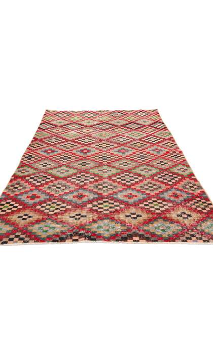 4 x 7 Zeki Muren Distressed Vintage Turkish Sivas Rug 53283