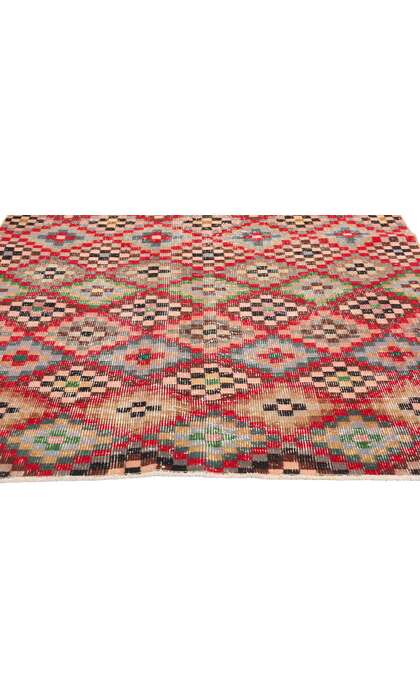 4 x 7 Zeki Muren Distressed Vintage Turkish Sivas Rug 53283