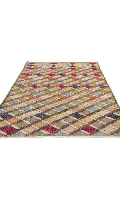 4 x 7 Zeki Muren Distressed Vintage Turkish Sivas Rug 53325