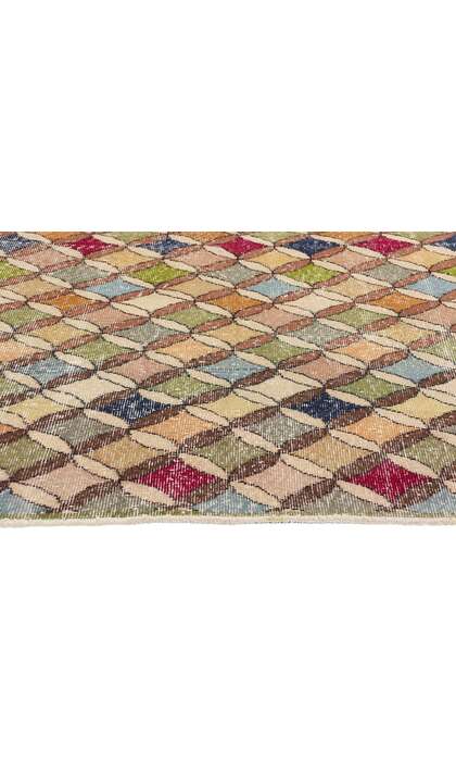 4 x 7 Zeki Muren Distressed Vintage Turkish Sivas Rug 53325