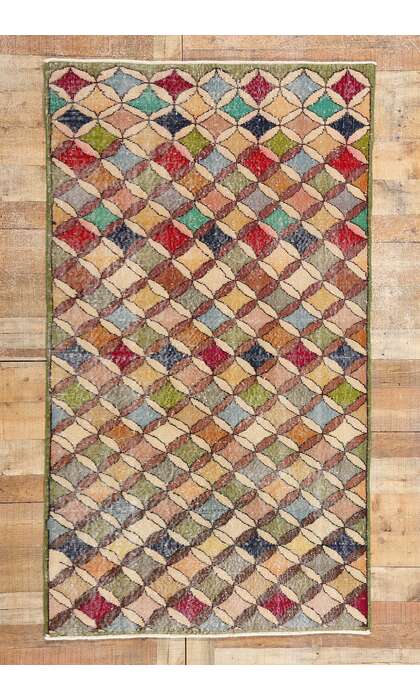 4 x 7 Zeki Muren Distressed Vintage Turkish Sivas Rug 53325