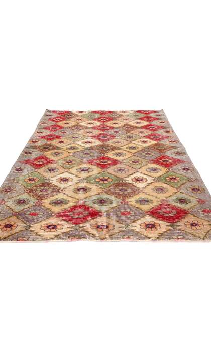 4 x 7 Zeki Muren Distressed Vintage Turkish Sivas Rug 53332