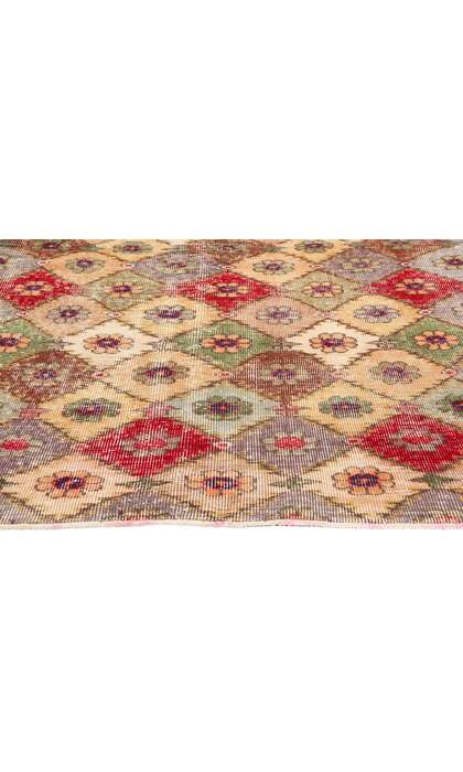 4 x 7 Zeki Muren Distressed Vintage Turkish Sivas Rug 53332