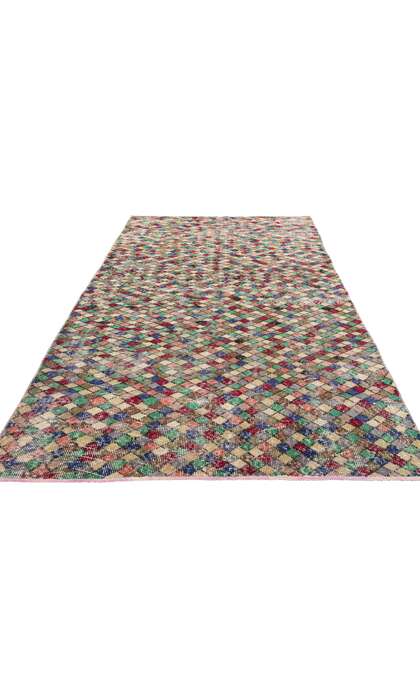 4 x 9 Zeki Muren Distressed Vintage Turkish Sivas Rug 53320