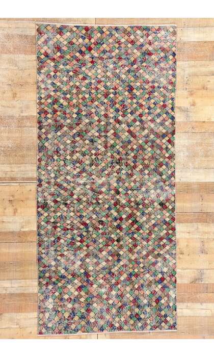 4 x 9 Zeki Muren Distressed Vintage Turkish Sivas Rug 53320