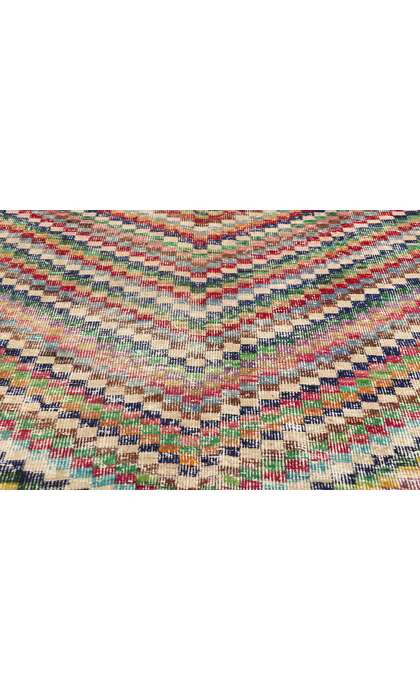 5 x 8 Zeki Muren Distressed Vintage Turkish Sivas Rug 53309