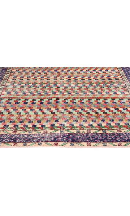 5 x 9 Zeki Muren Distressed Vintage Turkish Sivas Rug 53311