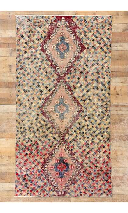 5 x 9 Zeki Muren Distressed Vintage Turkish Sivas Rug 53336