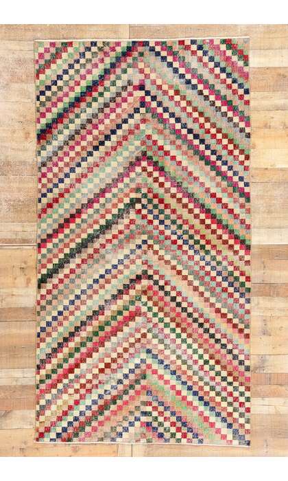 5 x 9 Zeki Muren Distressed Vintage Turkish Sivas Rug 53361