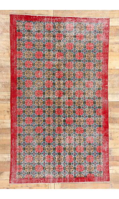 5 x 9 Zeki Muren Distressed Vintage Turkish Sivas Rug 53375